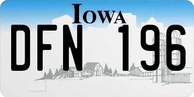 IA license plate DFN196