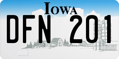 IA license plate DFN201