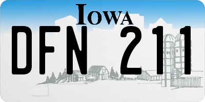 IA license plate DFN211