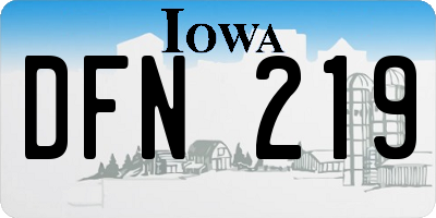 IA license plate DFN219