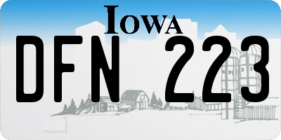 IA license plate DFN223