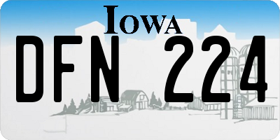 IA license plate DFN224