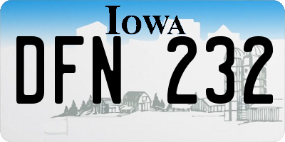 IA license plate DFN232