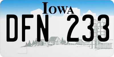 IA license plate DFN233
