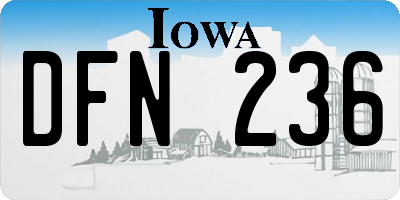 IA license plate DFN236