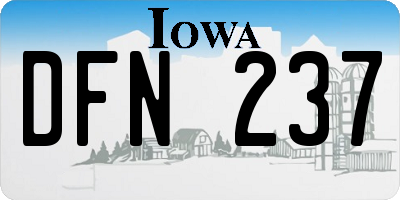 IA license plate DFN237