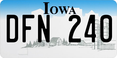 IA license plate DFN240