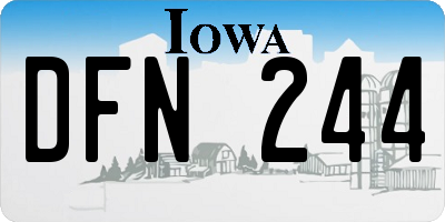 IA license plate DFN244