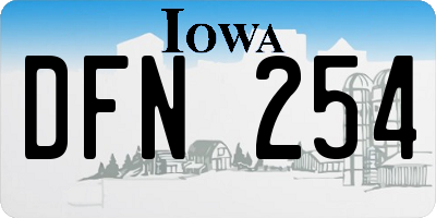 IA license plate DFN254