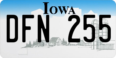IA license plate DFN255