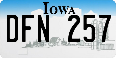 IA license plate DFN257
