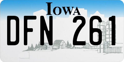IA license plate DFN261