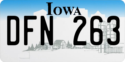 IA license plate DFN263