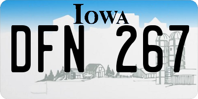 IA license plate DFN267