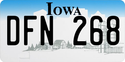 IA license plate DFN268
