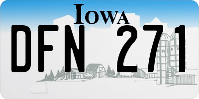 IA license plate DFN271