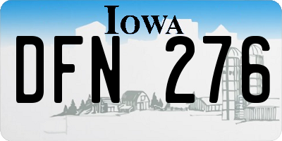 IA license plate DFN276