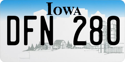 IA license plate DFN280