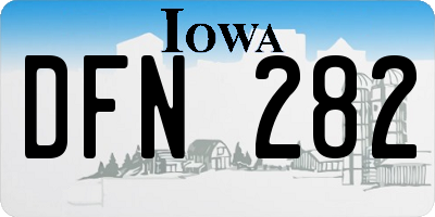 IA license plate DFN282
