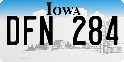 IA license plate DFN284