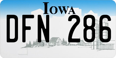 IA license plate DFN286