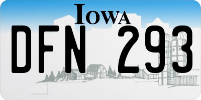 IA license plate DFN293
