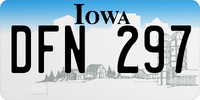 IA license plate DFN297