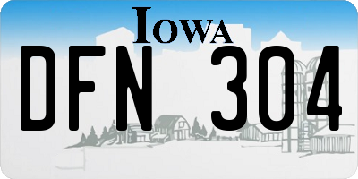 IA license plate DFN304