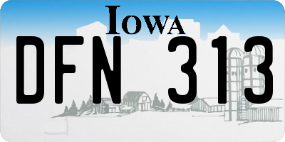 IA license plate DFN313