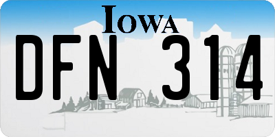 IA license plate DFN314