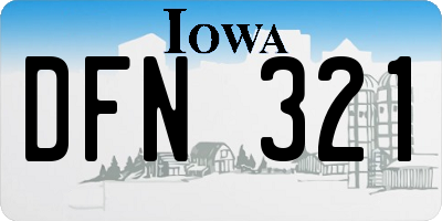 IA license plate DFN321
