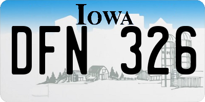 IA license plate DFN326