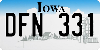 IA license plate DFN331
