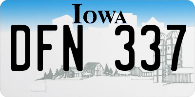 IA license plate DFN337