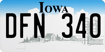 IA license plate DFN340
