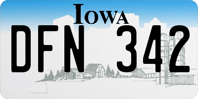 IA license plate DFN342