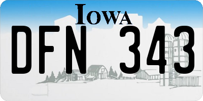 IA license plate DFN343