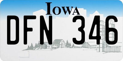 IA license plate DFN346