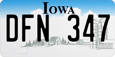 IA license plate DFN347