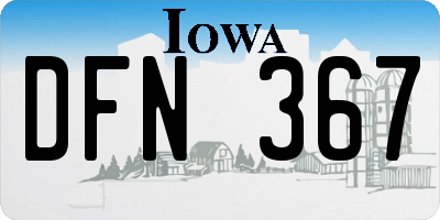 IA license plate DFN367