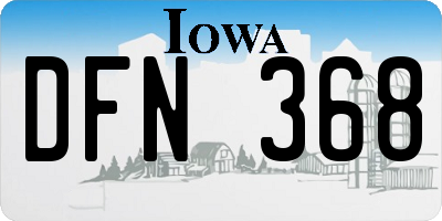 IA license plate DFN368