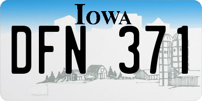 IA license plate DFN371