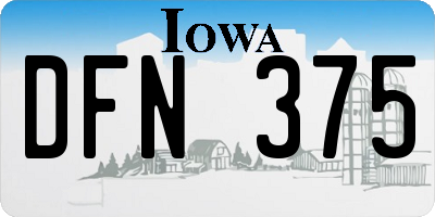 IA license plate DFN375