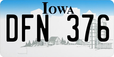IA license plate DFN376
