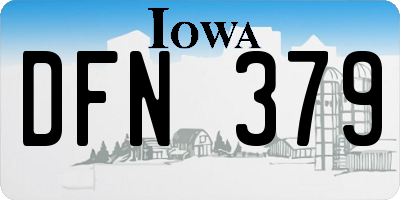 IA license plate DFN379