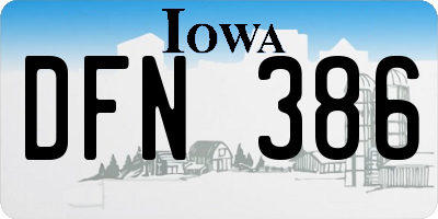 IA license plate DFN386