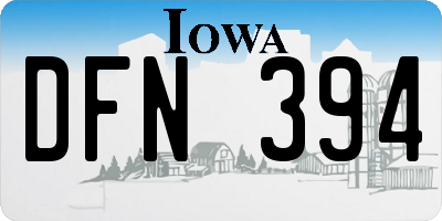 IA license plate DFN394