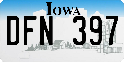 IA license plate DFN397