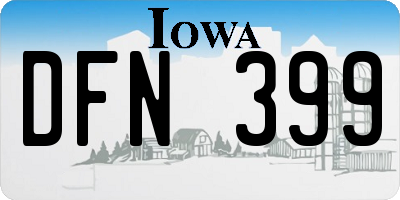IA license plate DFN399