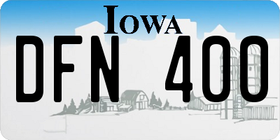 IA license plate DFN400